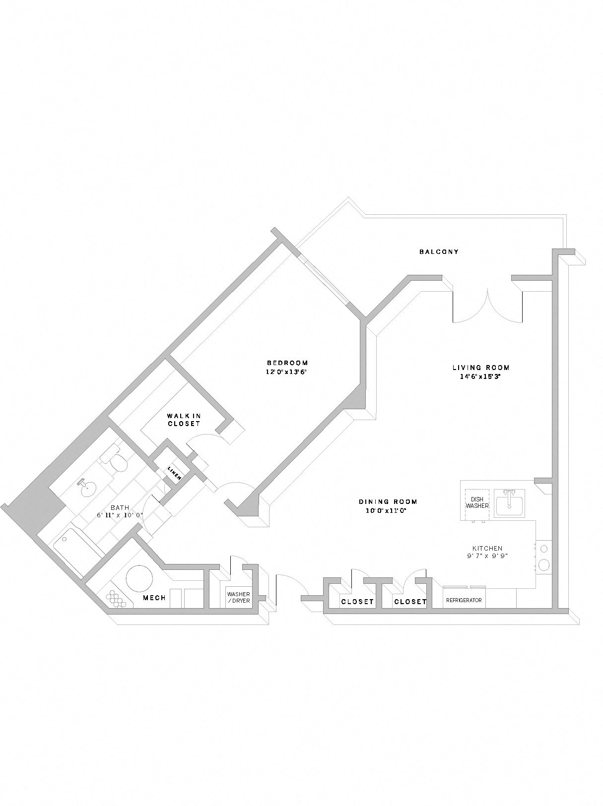 Floor Plan A3 1 Bed 1 Bath A3 Floor Plan 8